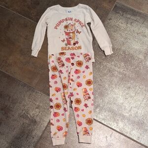 Place Cream and Orange Pajama Set
